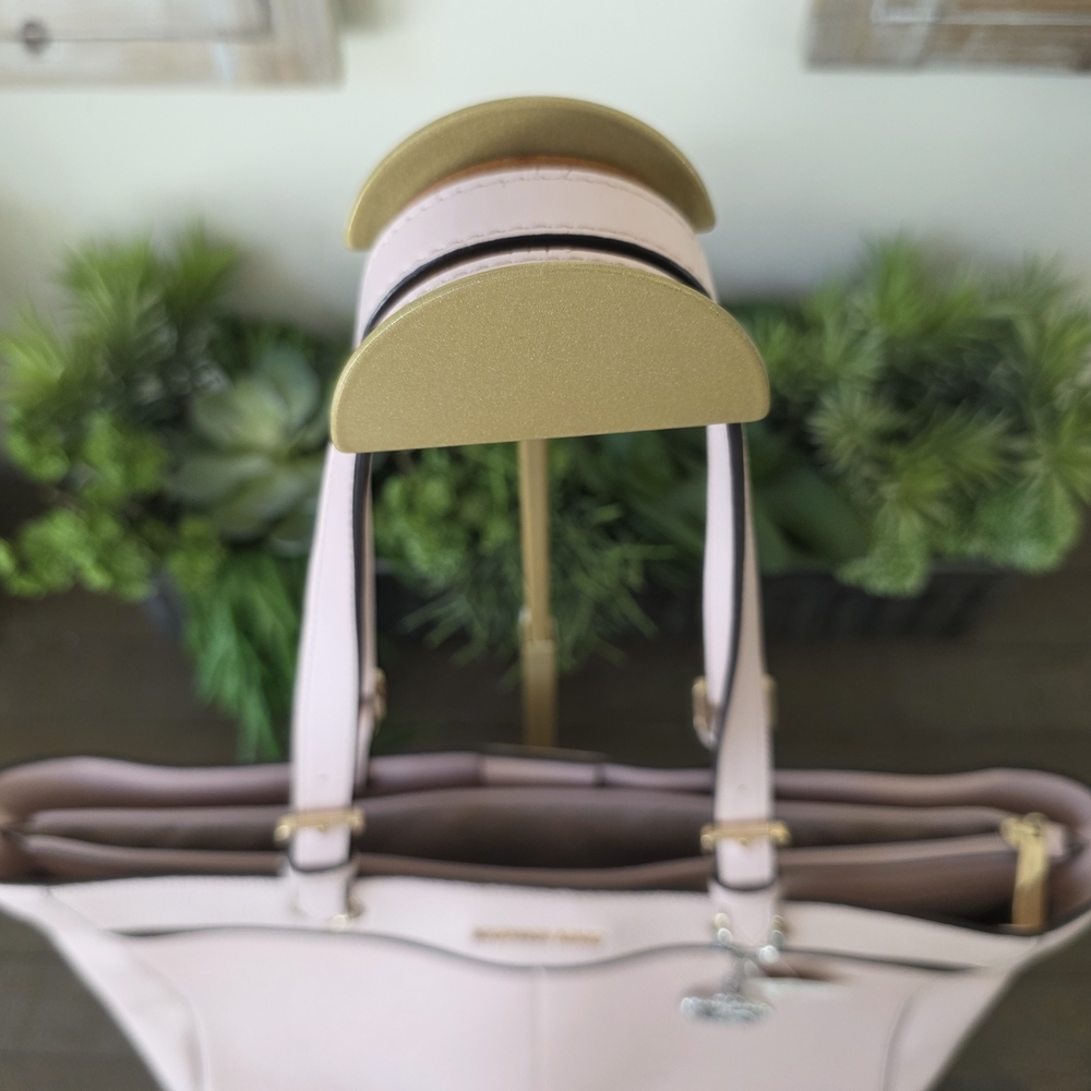 Michael Kors LG Commuter Tote/Laptop Bag Powder Blush Pink Leather+New MK Charm - Picture 6 of 16